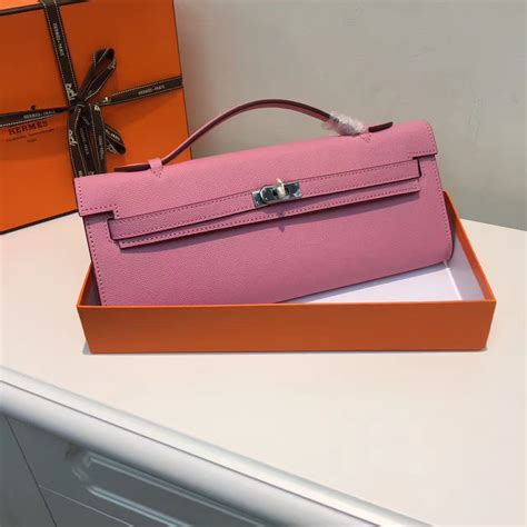 Pink Hermes Kelly Clutch 